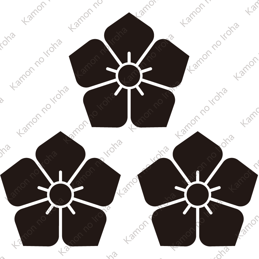 三つ盛り桔梗紋